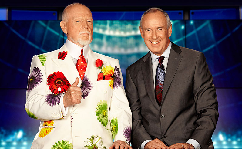 Don Cherry and Ron MacLean from Coach’s Corner. Photo via canadaswalkoffame.com.